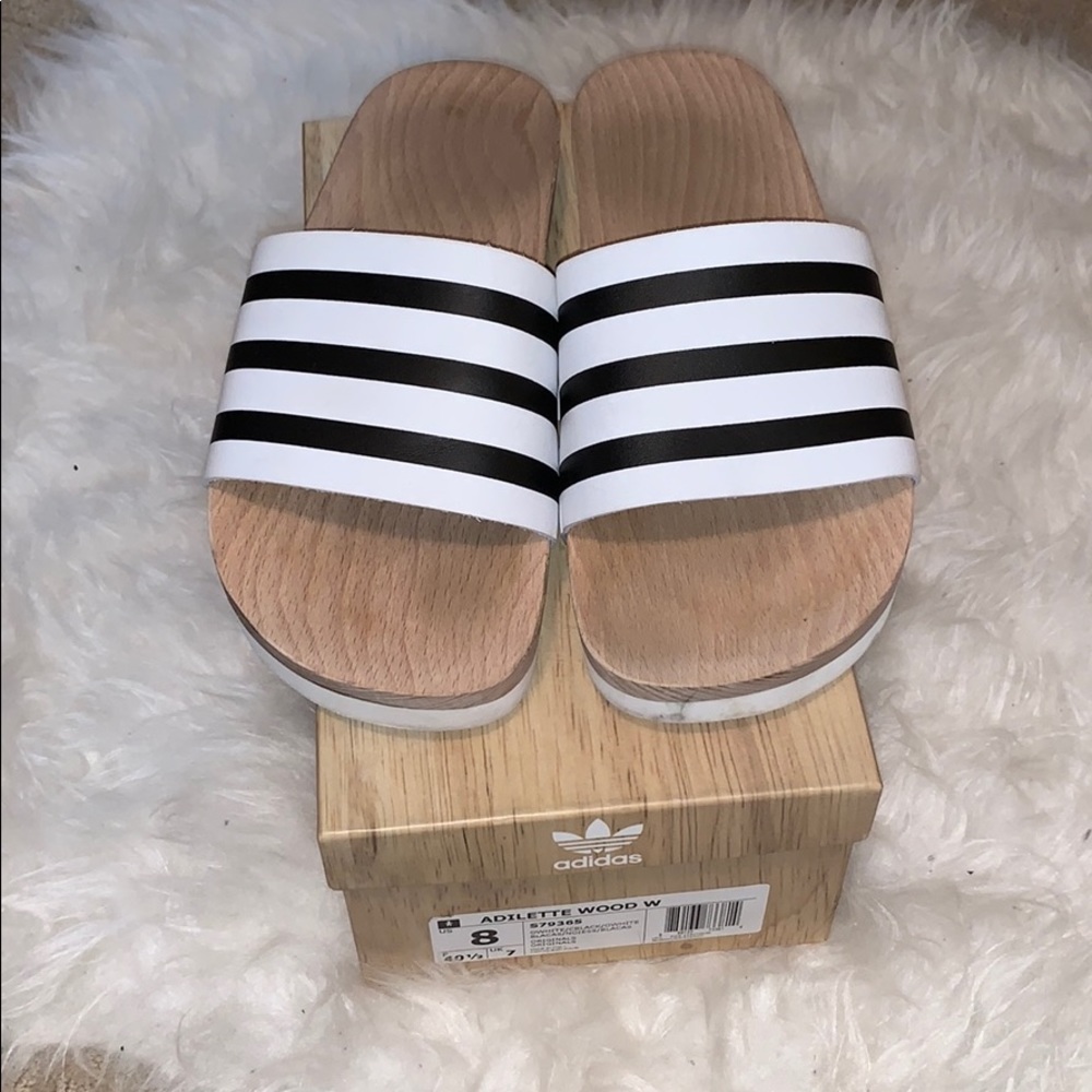 Adilette Wood Slides